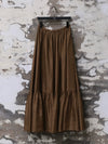 INTO THE EAST 25 Autumn/Winter Moss Green Lace-Up Silk Top/Spliced Layered Silk Skirt ITE-E1DGAW003GR20SK-LV Skirt (E1DGAW002GR20TP)
